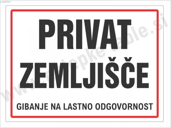 tabla privat zemljišče